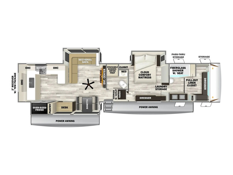 Floor Plan for Sabre Luxury Fifth Wheel