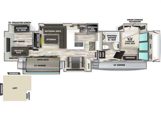 Floor Plan for Sabre Luxury Fifth Wheel